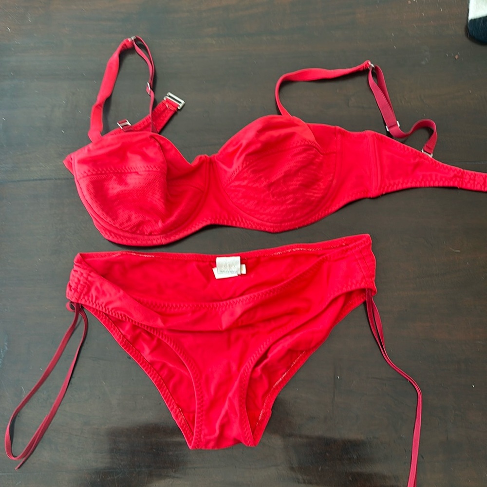 MALIA MILLS bright red bikini